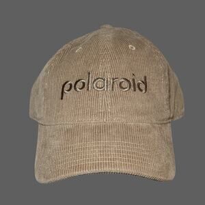Polaroid Unisex Beige Corduroy Baseball Cap NWT Strapback